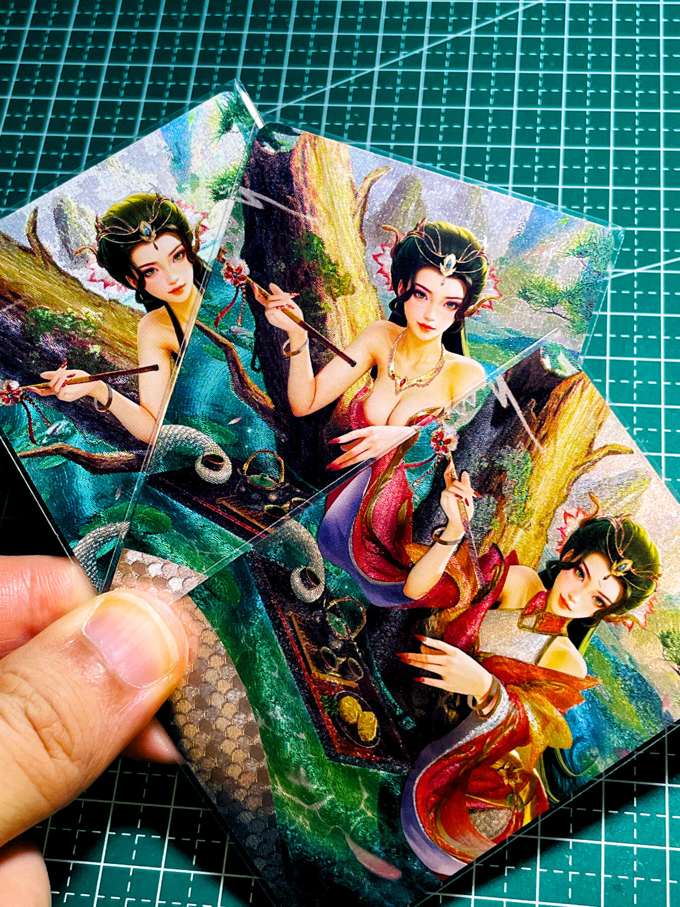 【关注参拍有赠卡】显眼宝31期  逝者如斯夫不舍昼夜 五月卡牌     原创生肖赐福系列卡   3建模   巳蛇   共3张   粗闪精扣工艺  小卡尺寸  60*87
