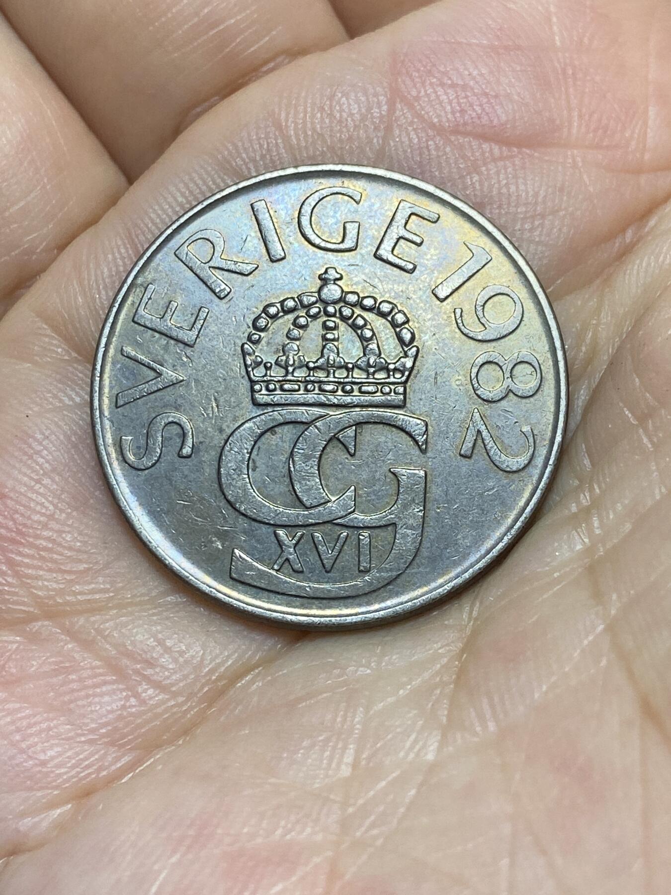 2025年第八十九场(总第一百一十五场）外国好品散币(免佣金) 瑞典🇸🇪1982年5克朗(卡尔十六世古斯塔夫时期第一版，U标)