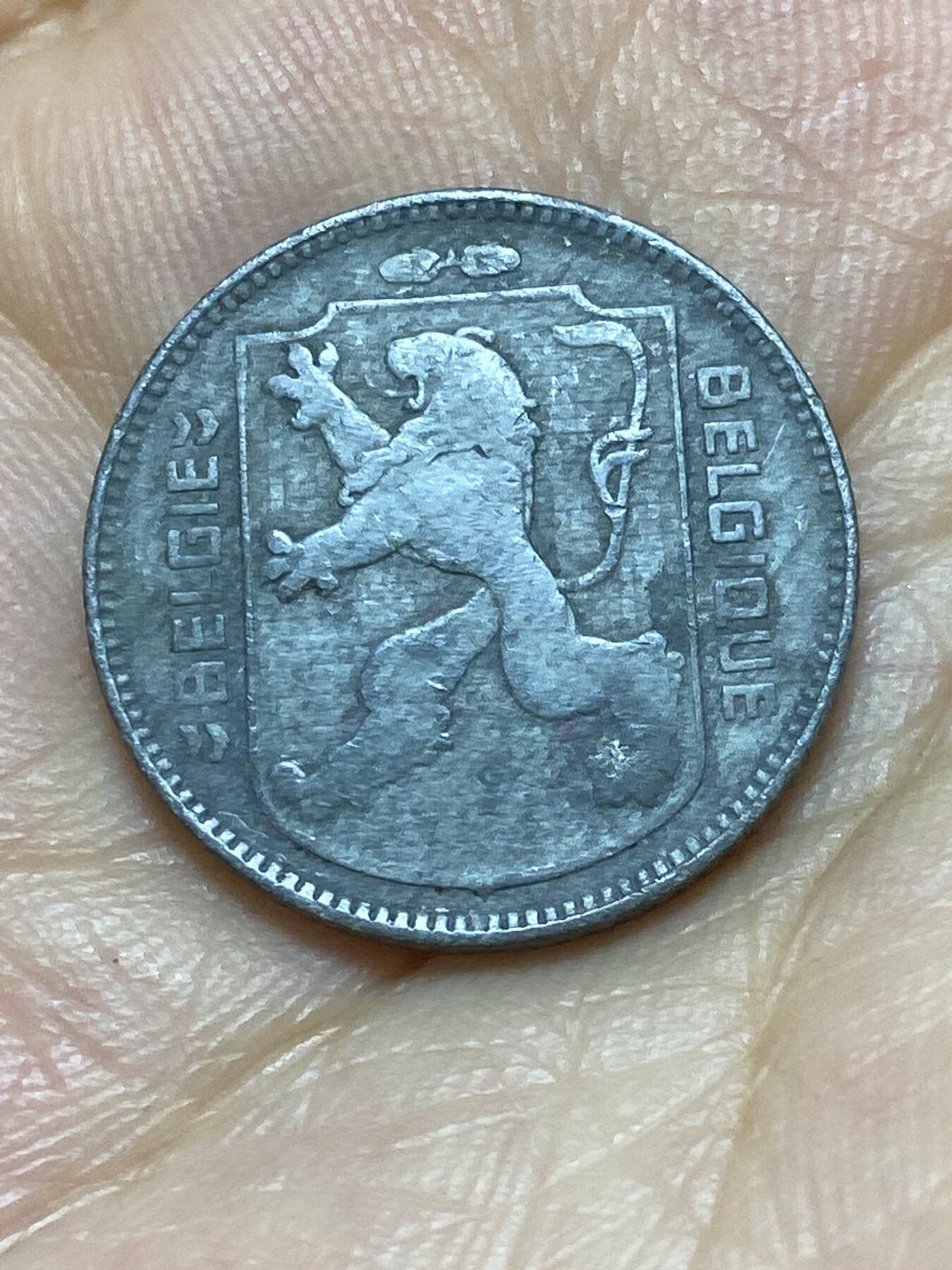 2025年第八十九场(总第一百一十五场）外国好品散币(免佣金) 比利时🇧🇪1943年1法郎(利奥波德三世，二战德国占领时期，左荷语–右法语版)