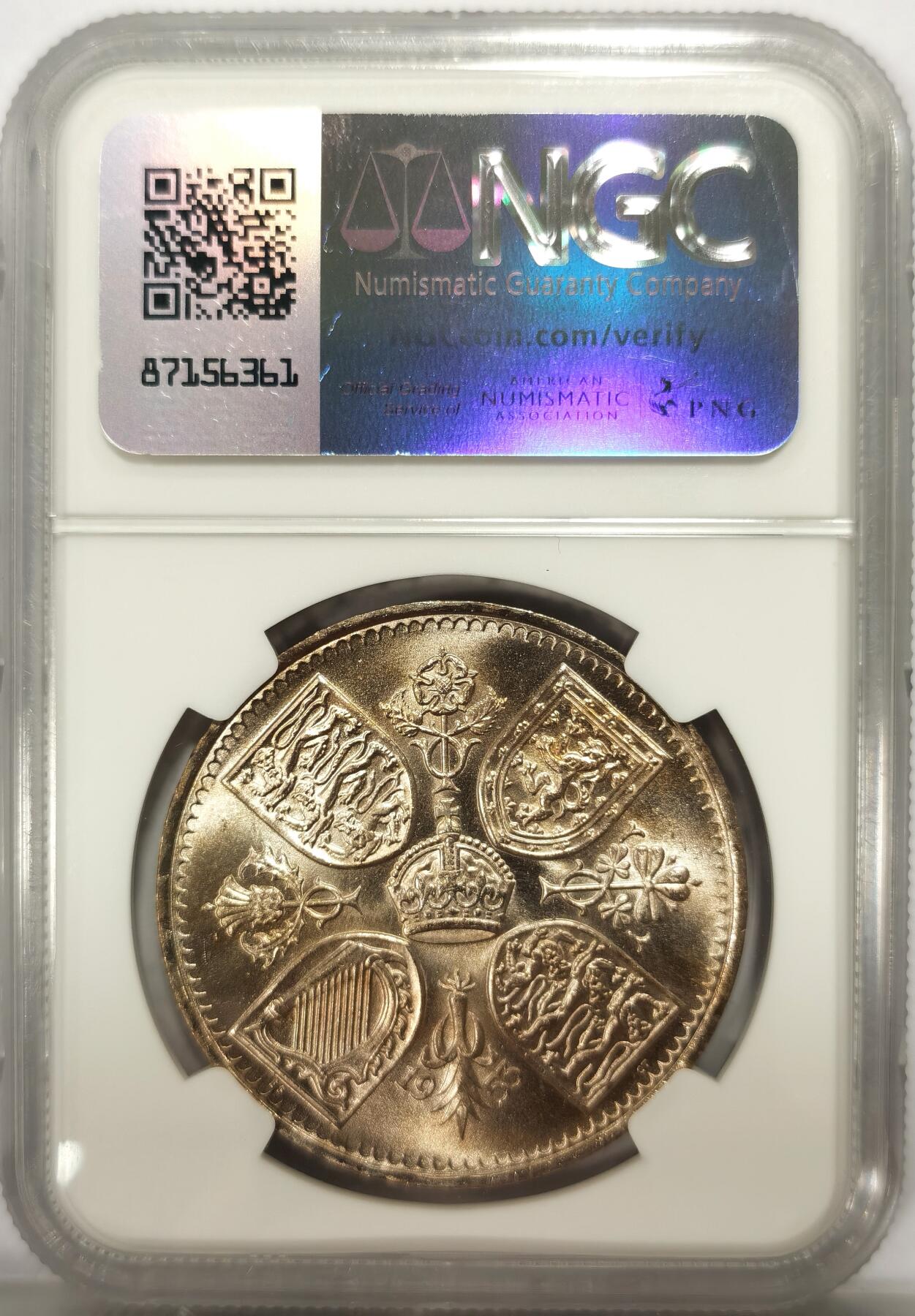 博洋堂世界钱币拍卖第139期（全场包邮） NGC MS65 英国1953年伊丽莎白二世登基纪念克朗