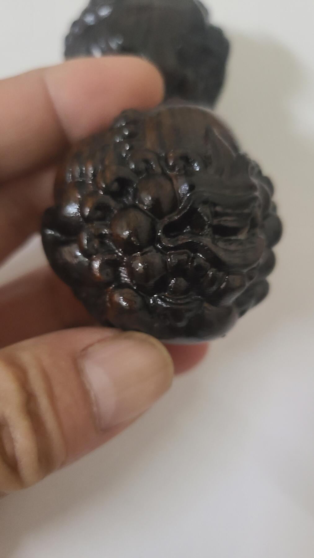 沉香木雕刻把玩儿件一对两个