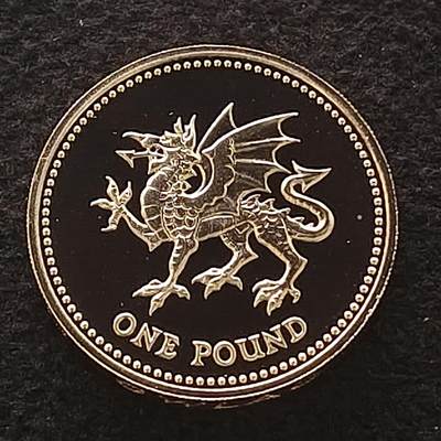 【全场包邮】纯粹捡漏拍459场-银币套币场 - 英国2000年1镑威尔士红龙精制纪念银币