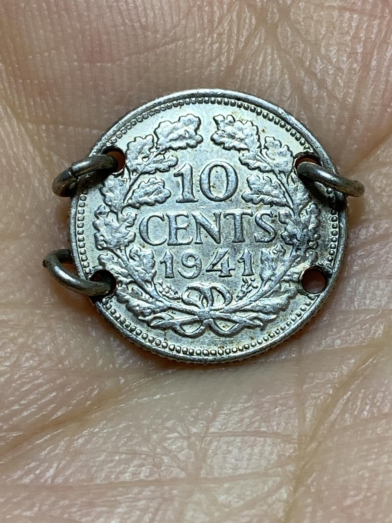 2025年第八十九场(总第一百一十五场）外国好品散币(免佣金) 打孔–荷兰🇳🇱1941年10分银币(威廉明娜女王中年头像，Grapes–葡萄标，640银)