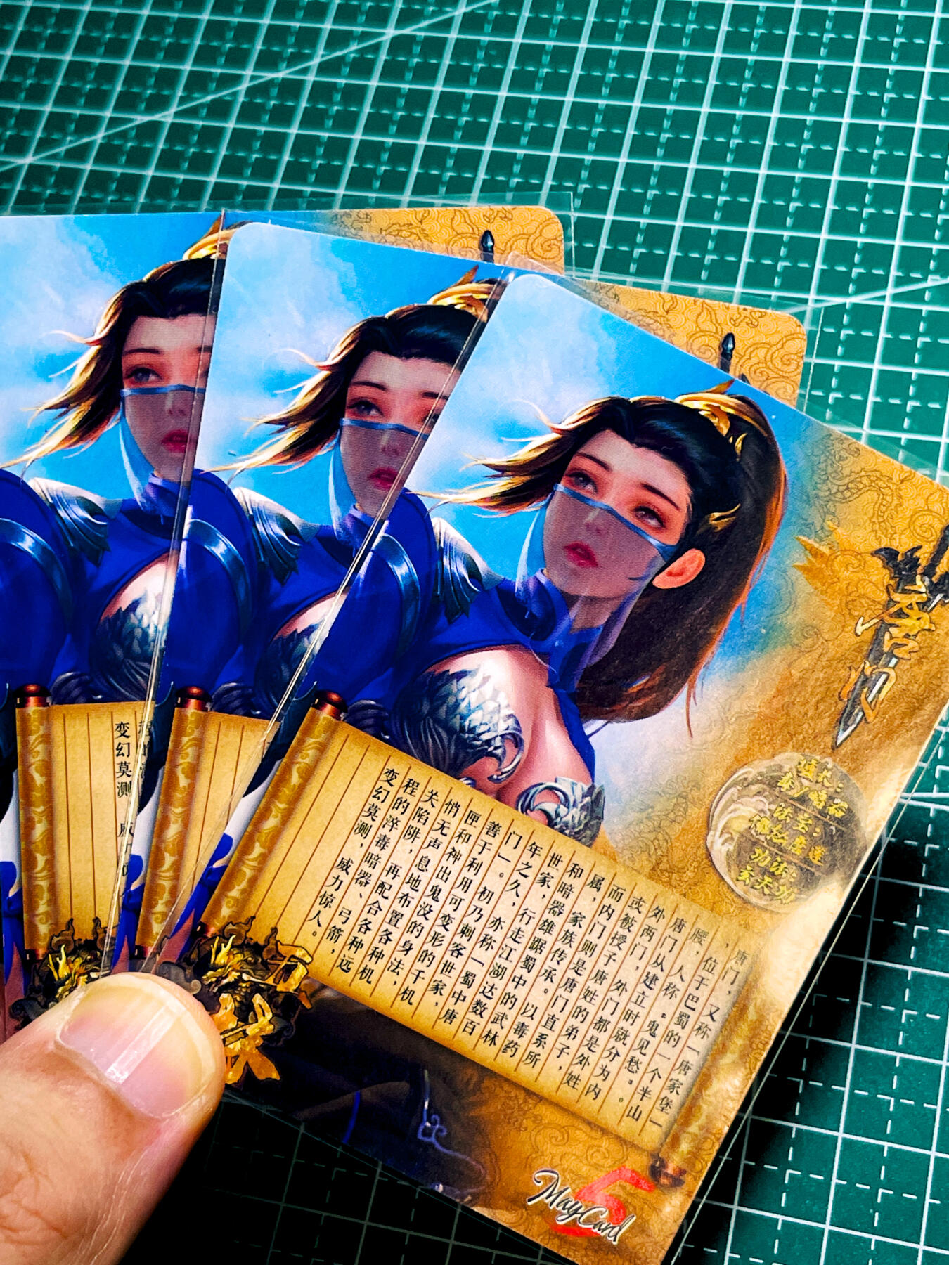 【关注参拍有赠卡】显眼宝31期  逝者如斯夫不舍昼夜 五月卡牌     原创五林系列卡   3建模   唐门   共3张   粗闪精扣工艺  小卡尺寸  60*87