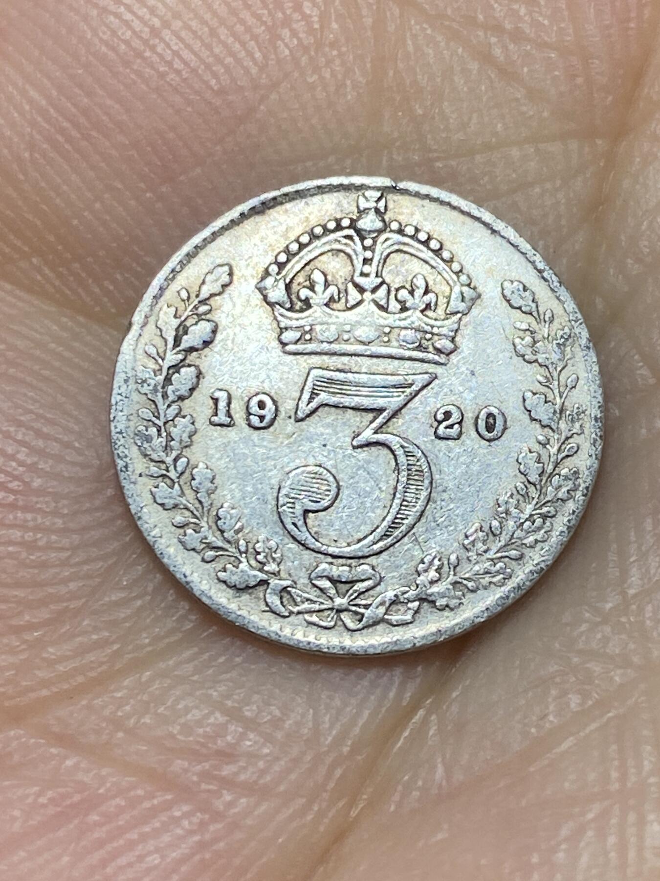 2025年第八十九场(总第一百一十五场）外国好品散币(免佣金) 英国🇬🇧1920年3便士银币(乔治五世第一版，关门年，925高银)
