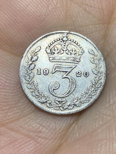 2025年第八十九场(总第一百一十五场）外国好品散币(免佣金) - 英国🇬🇧1920年3便士银币(乔治五世第一版，关门年，925高银)