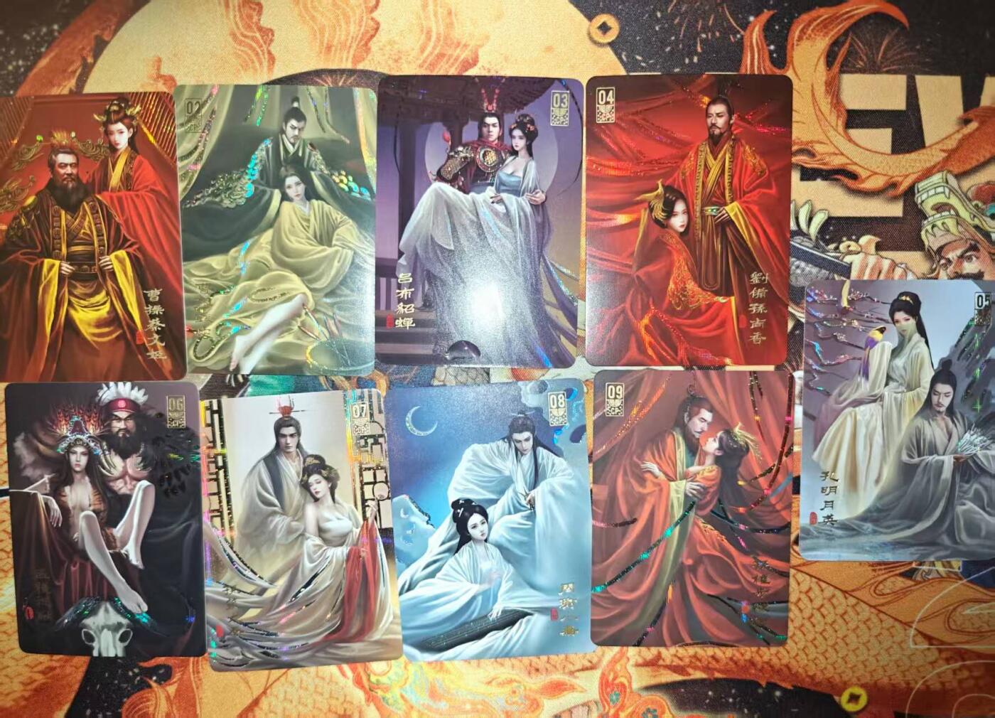 龙虎卡牌第五十四场 （无佣金，满120包邮，欢迎送拍） 纱布闪套卡 阿毛 寻梦三国135张大全套（主套+9卡头+9cp+9sp 出厂品相）