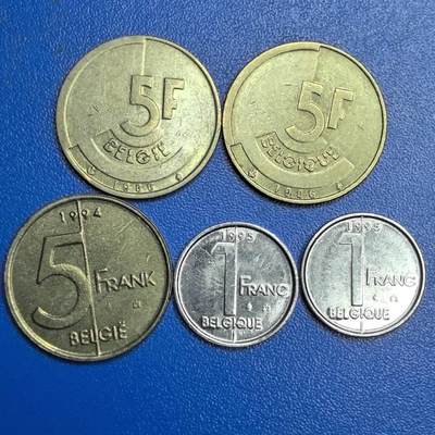 各国家硬币 无佣金 - 比利时5个