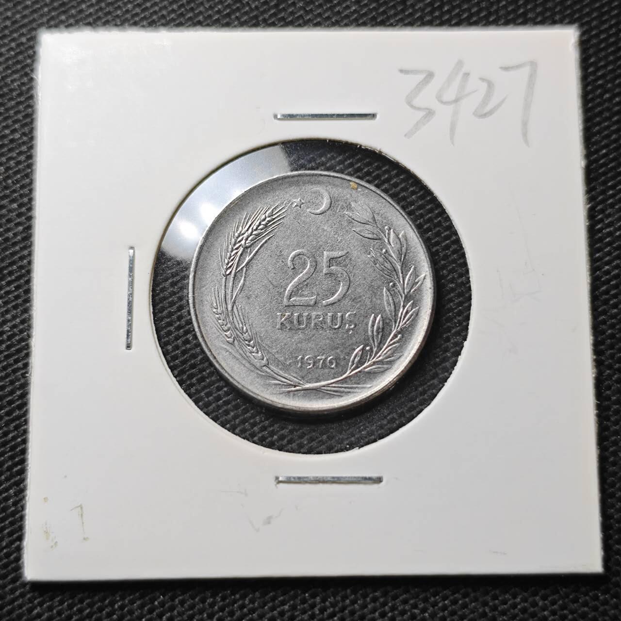 KK钱币收藏小铺 第334期 2月预留时间 周末发货  1970土耳其25库鲁