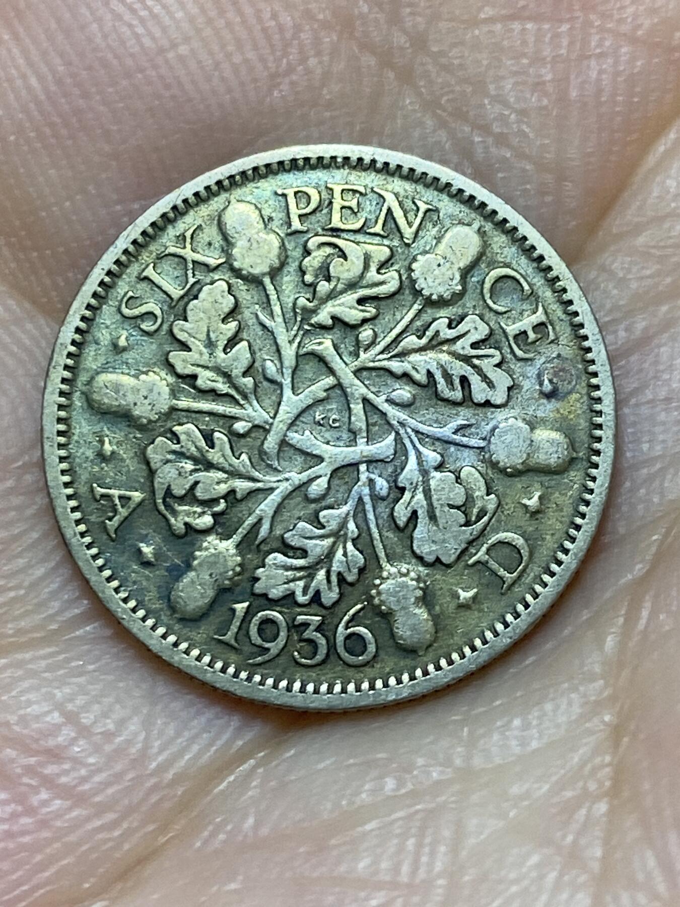 2025年第八十九场(总第一百一十五场）外国好品散币(免佣金) 英国🇬🇧1936年6便士银币(乔治五世逝世年，第五版关门年，500银)