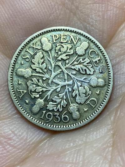 2025年第八十九场(总第一百一十五场）外国好品散币(免佣金) - 英国🇬🇧1936年6便士银币(乔治五世逝世年，第五版关门年，500银)