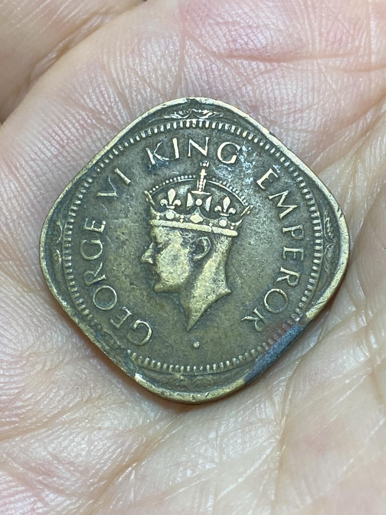 2025年第八十九场(总第一百一十五场）外国好品散币(免佣金) 英属印度1944年2安娜(乔治六世第三版，年份两边带点b版孟买造，Small 4–小4版)