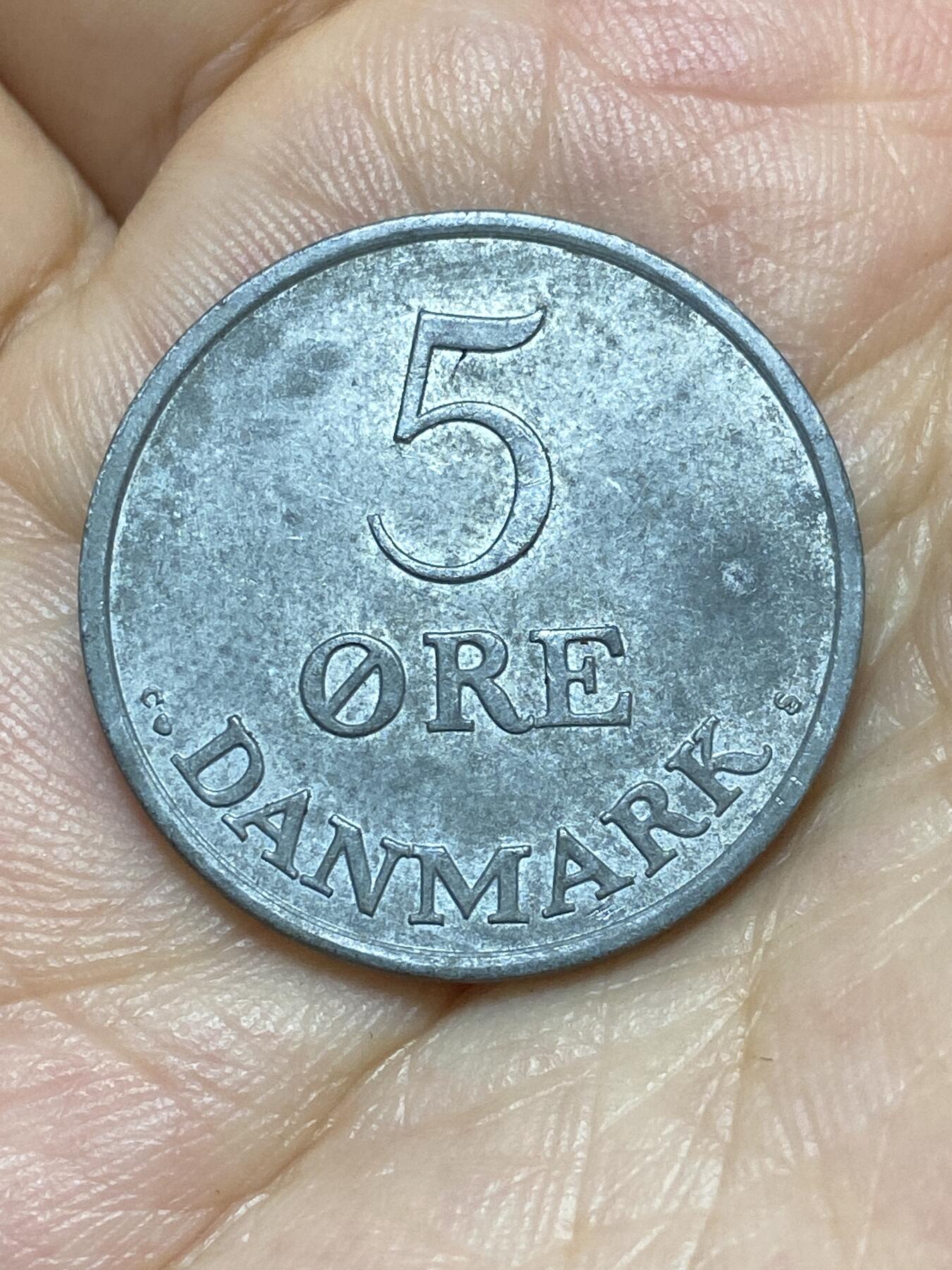 2025年第八十九场(总第一百一十五场）外国好品散币(免佣金) 丹麦🇩🇰1957年5欧尔锌币(弗雷德里克九世第二版，C; S版，早期年份)
