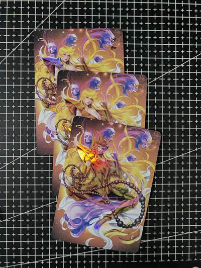 铃鹿第七期（提示一：自制卡难免瑕疵，可能存在撞角爆边等出厂瑕疵，介意慎拍；提示二：参拍请慎重，跑单押金不退的）） - 青鸾圣斗士处女座座三渐变