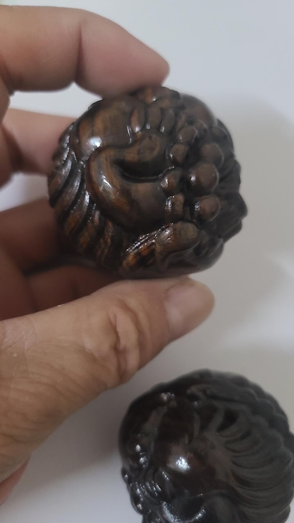 沉香木雕刻把玩儿件一对两个
