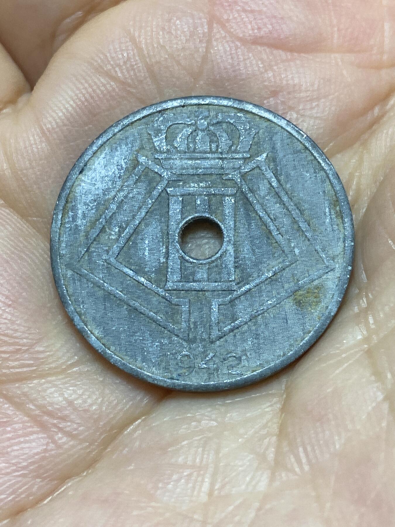 2025年第八十九场(总第一百一十五场）外国好品散币(免佣金) 比利时🇧🇪1942年25分(利奥波德三世，二战德国占领时期，荷语–法语版)