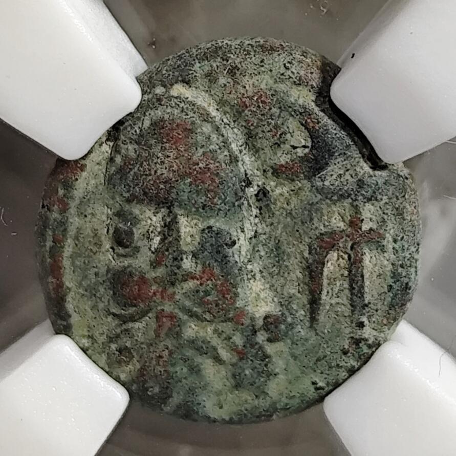希腊罗马丝路打制币化石【中外钱币放漏】专场！陆小鱼的钱币仓，限时拍卖第078场 埃兰王国 奥罗德二世铜币/主神巴勒斯与阿拉米铭文