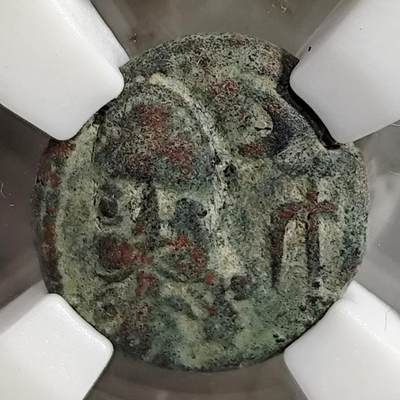 希腊罗马丝路打制币化石【中外钱币放漏】专场！陆小鱼的钱币仓，限时拍卖第078场 - 埃兰王国 奥罗德二世铜币/主神巴勒斯与阿拉米铭文
