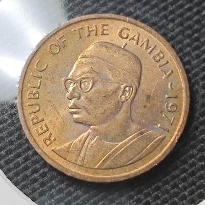 KK钱币收藏小铺 第334期 2月预留时间 周末发货 -  1971冈比亚1分铜币 好品