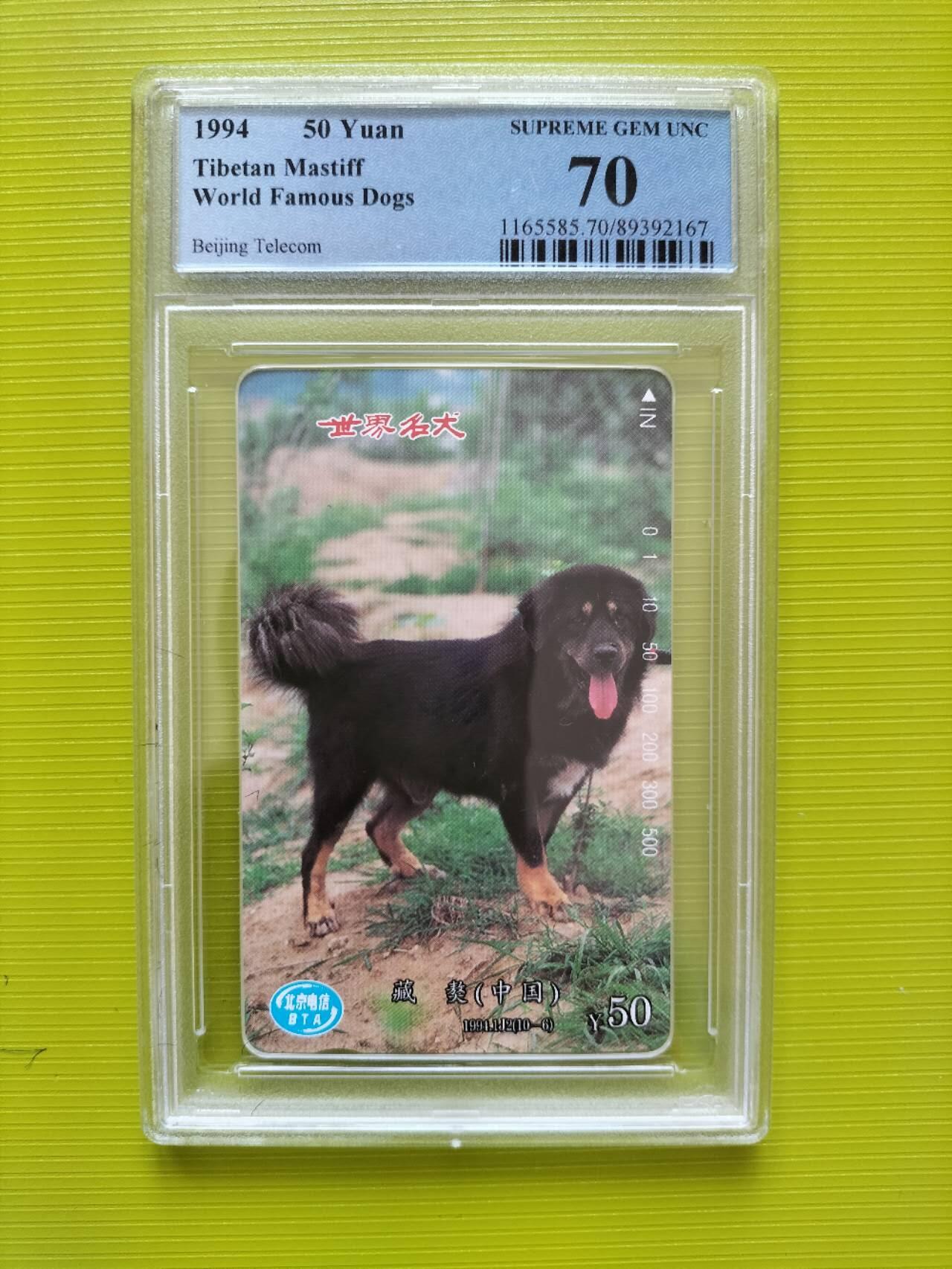 奇珍异宝评级卡（周四11日晚21:30结拍） pcgs70分世界名犬—藏獒