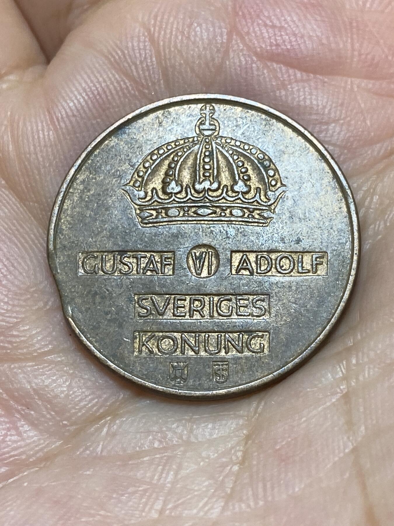 2025年第八十九场(总第一百一十五场）外国好品散币(免佣金) 瑞典🇸🇪1958年5欧尔(古斯塔夫六世前期，TS标)