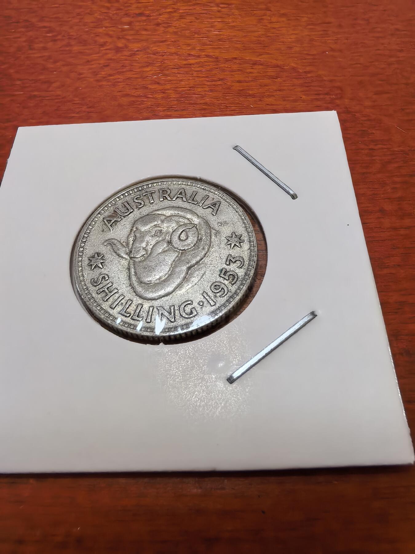 长老汇蛇年精选第四十四场拍卖 1953澳大利亚伊丽莎白二世1先令绵羊银币，首年份