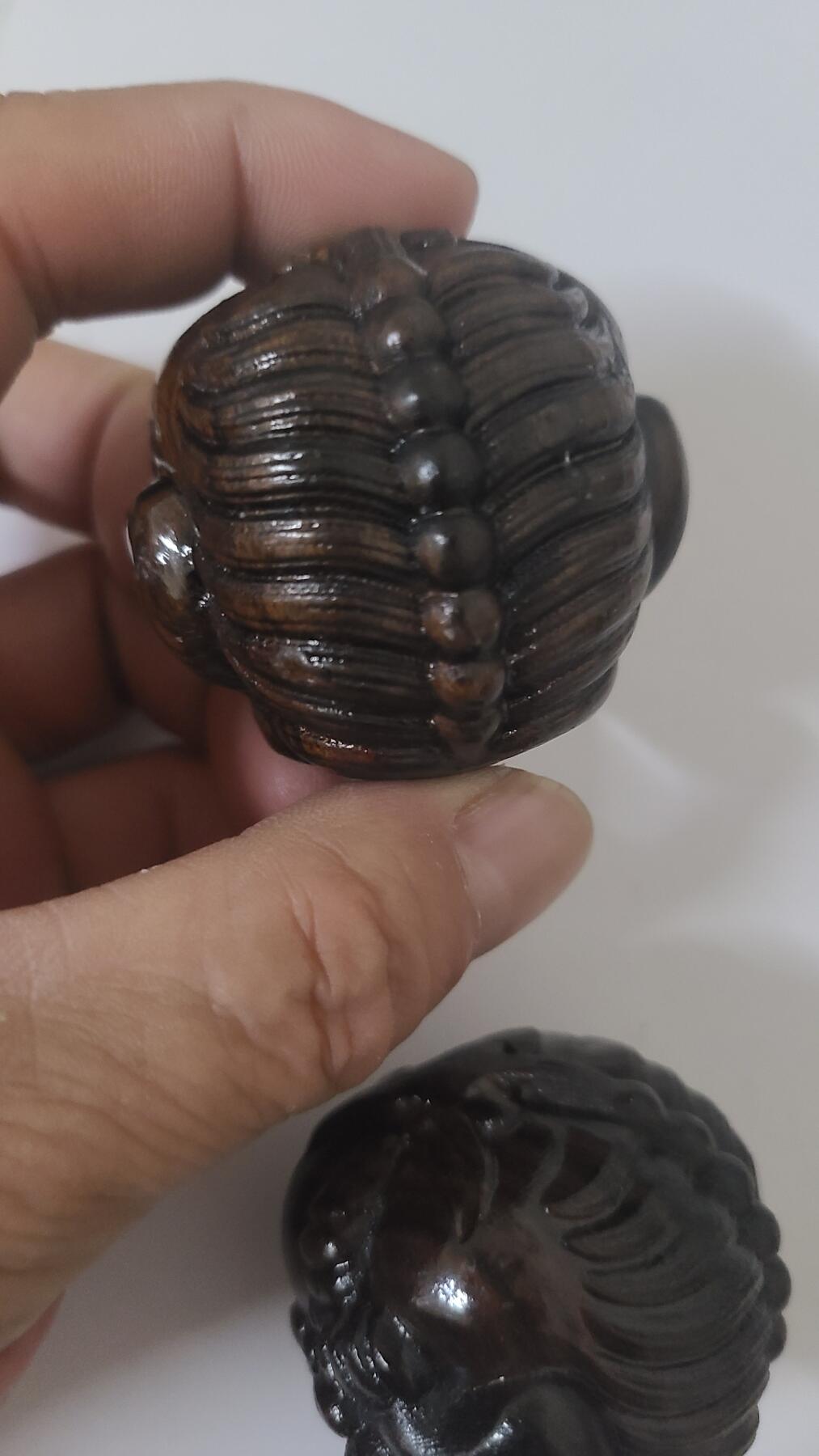 沉香木雕刻把玩儿件一对两个