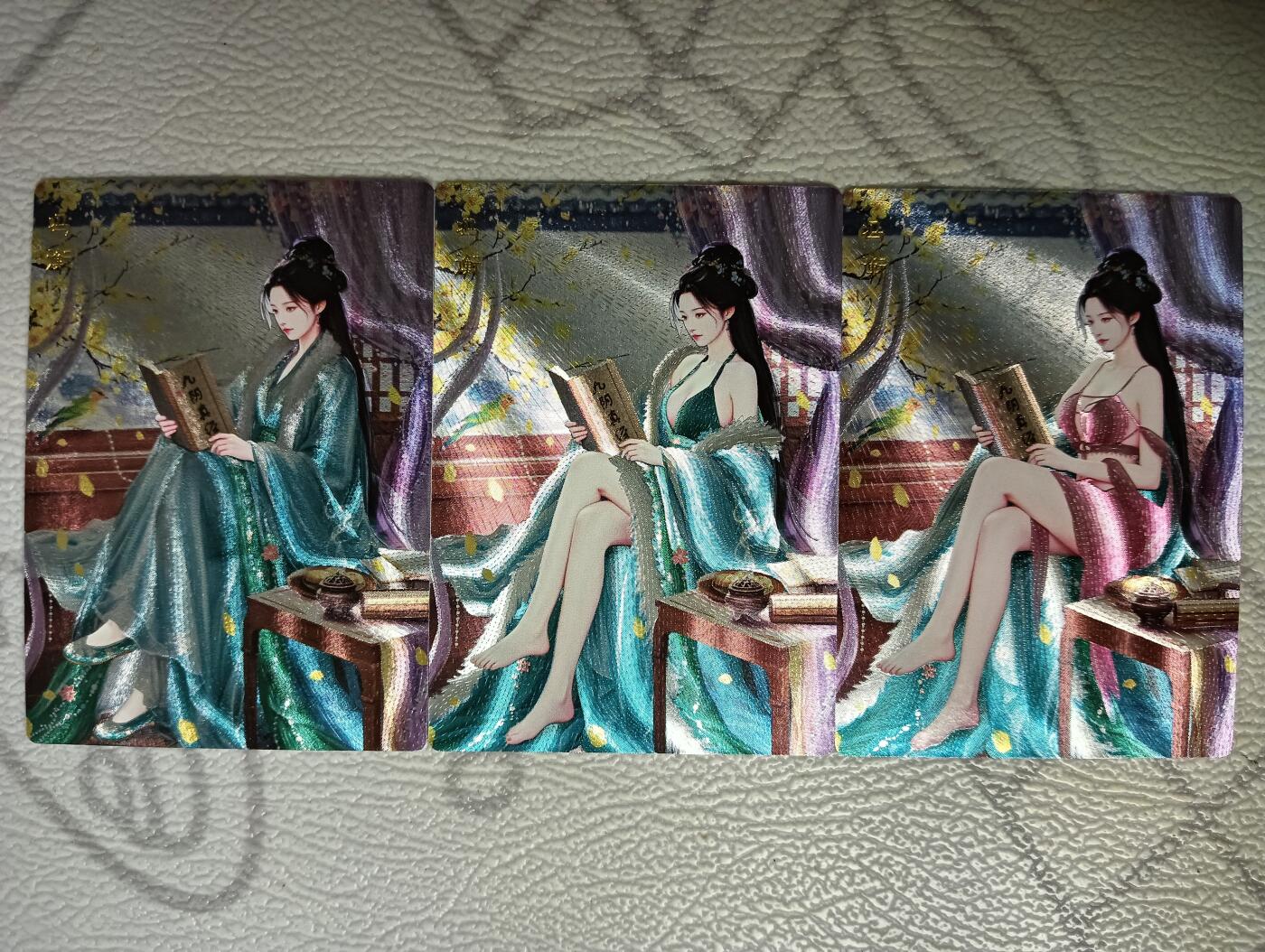 花开卡拍第38期（9月14号周日截拍，品控勿拍!!!拍品不寄存，运费5元，自制卡难免瑕疵，可能存在轻微撞角爆边等出厂瑕疵，品控介意勿拍！） 桔梗神凰百剑行 冯衡 粗闪三渐变