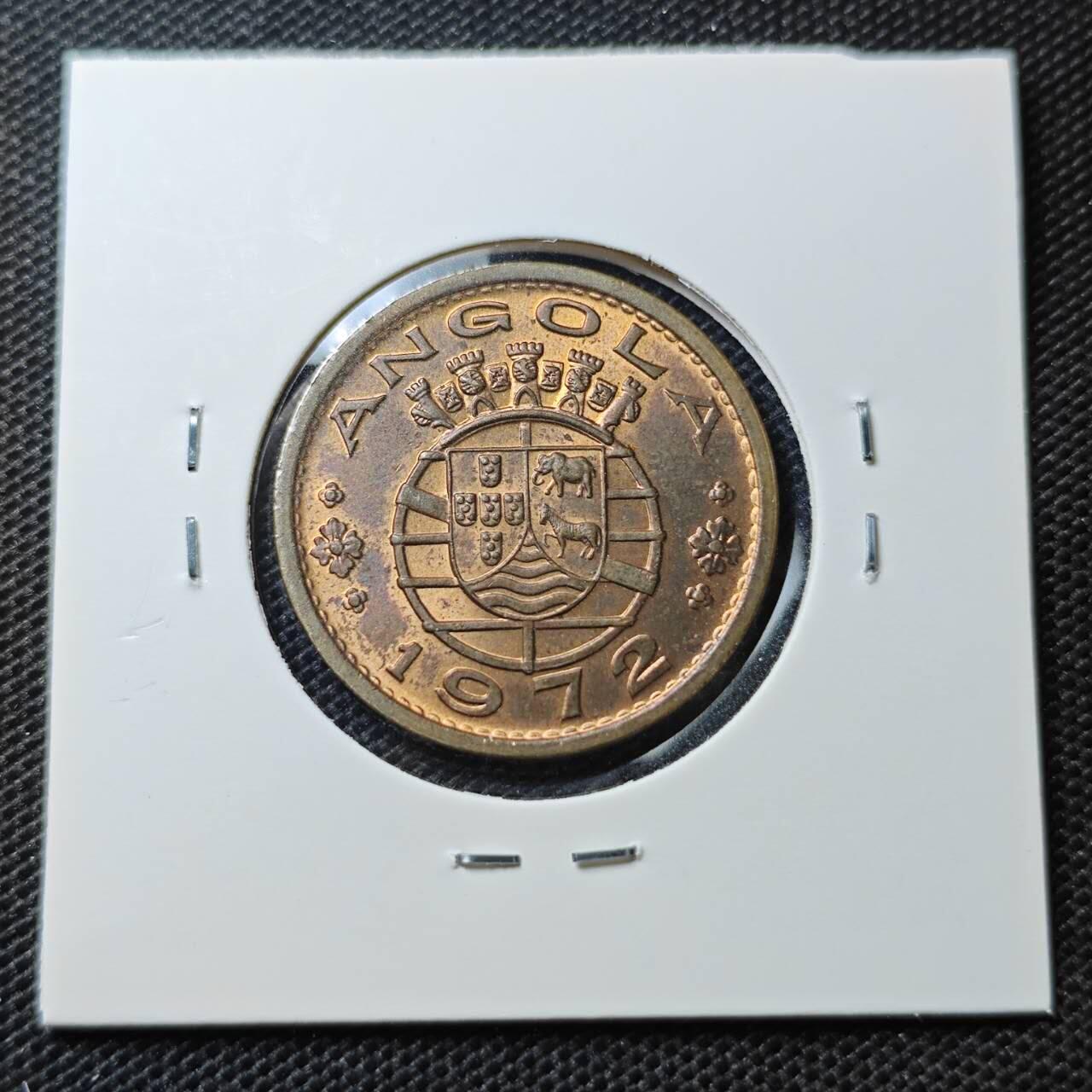 KK钱币收藏小铺 第334期 2月预留时间 周末发货  1972葡属安哥拉1埃斯库多铜币 好品