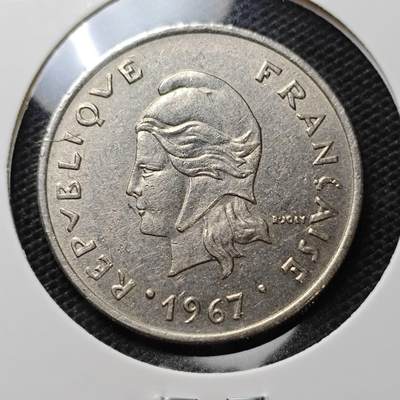 KK钱币收藏小铺 第334期 2月预留时间 周末发货 -  1967法属波利尼西亚20法郎