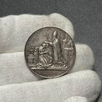「木头集藏」章牌专场-第61场 - 法国婚礼银章，直径：27 mm，10 g，边铭：丰饶角 ARGENT。