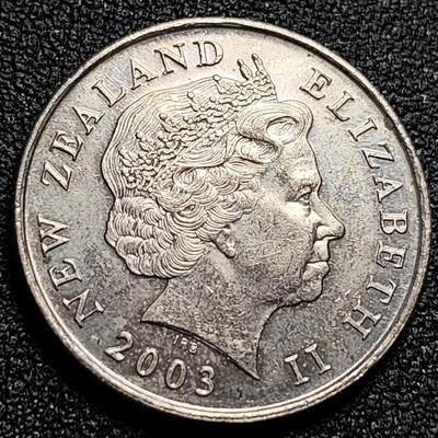 泉币菌-第107场-精品福利场 英属新西兰 10分硬币 毛利人面具 伊丽莎白二世 女王24mm