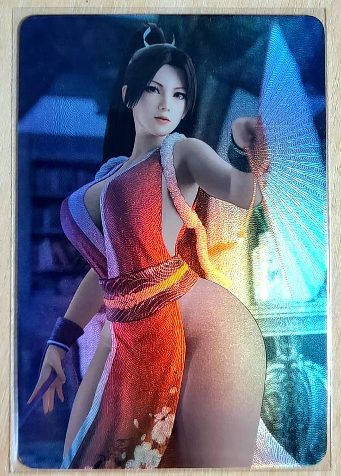 龙虎卡牌第五十四场 （无佣金，满120包邮，欢迎送拍） 折光彩闪 宁缺卡牌 不知火舞拿扇子 最为经典