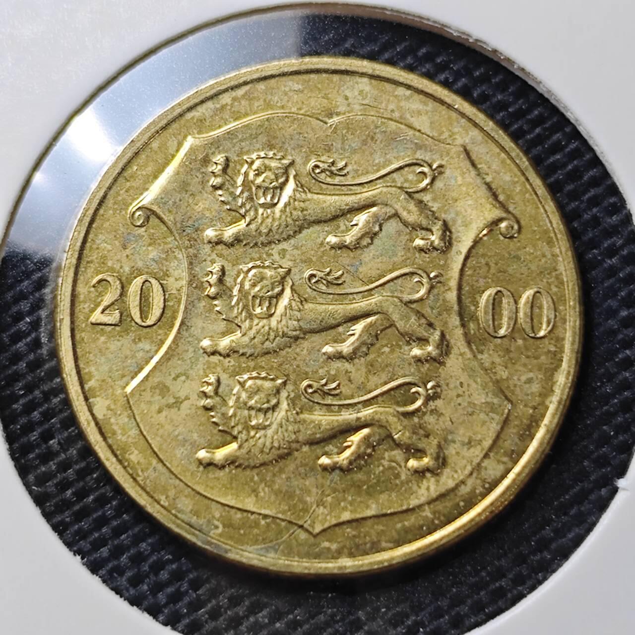 KK钱币收藏小铺 第334期 2月预留时间 周末发货  2000爱沙尼亚1克朗