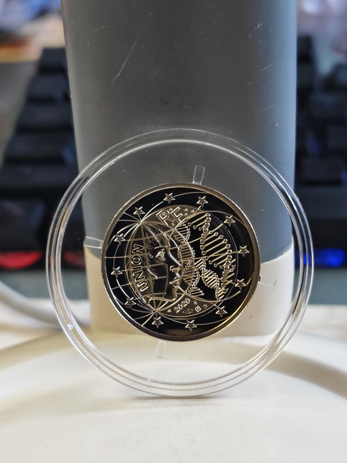 第175期拍卖【长期征集拍品】 法国2020年医学研究精制双色纪念币，有氧化