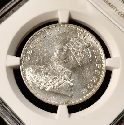 甄臻铺-世界币章拍卖（第33期），送拍享返佣金等优惠多多 NGC-MS62 1920年英属印度乔治五世卢比