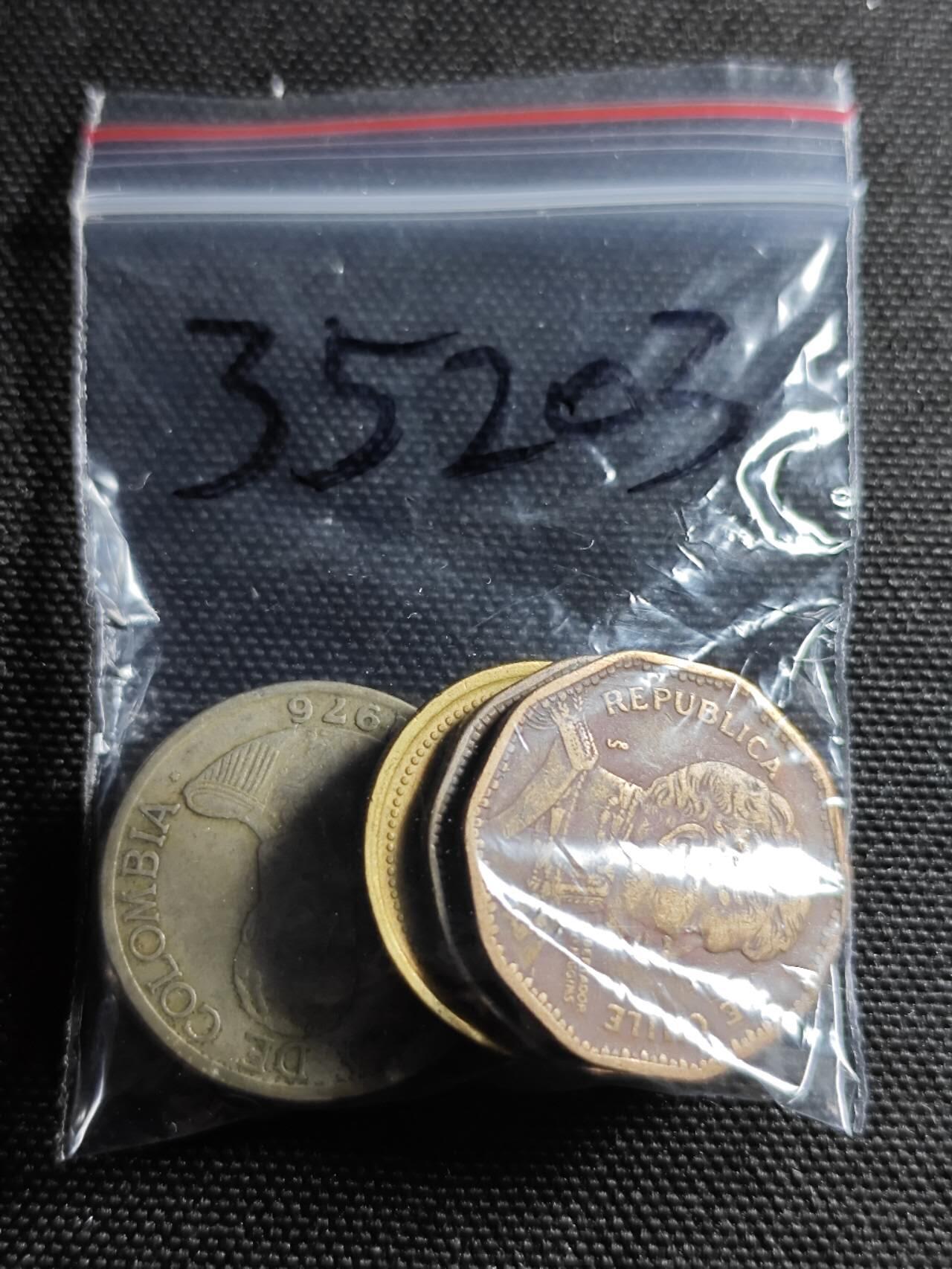 KK钱币收藏小铺 第335场 2月预留时间 周末发货  阿根廷，哥伦比亚，智利一组6枚