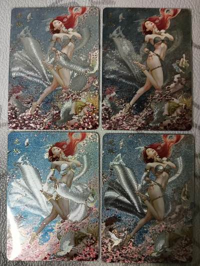 花开卡拍第38期（9月14号周日截拍，品控勿拍!!!拍品不寄存，运费5元，自制卡难免瑕疵，可能存在轻微撞角爆边等出厂瑕疵，品控介意勿拍！） - 燎原妖姬传 刷子 花妖 双服饰双工艺，粗闪和幻彩粗闪