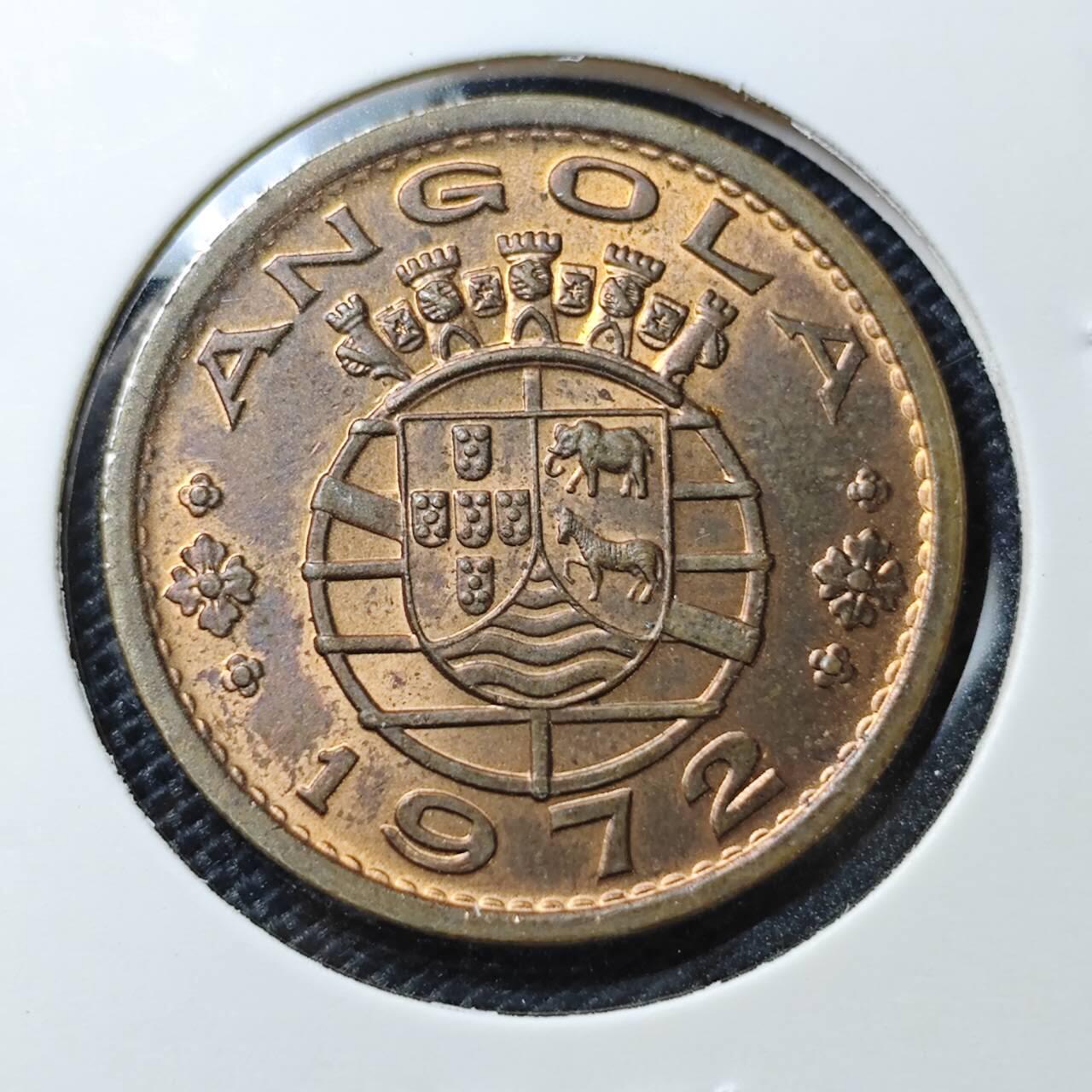 KK钱币收藏小铺 第334期 2月预留时间 周末发货  1972葡属安哥拉1埃斯库多铜币 好品