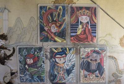 奇趣收藏卡牌拍卖第22场 山河潮玩  天空 绘  西游师徒5人粗闪 各1张 全新覆膜卡夹卡膜保护