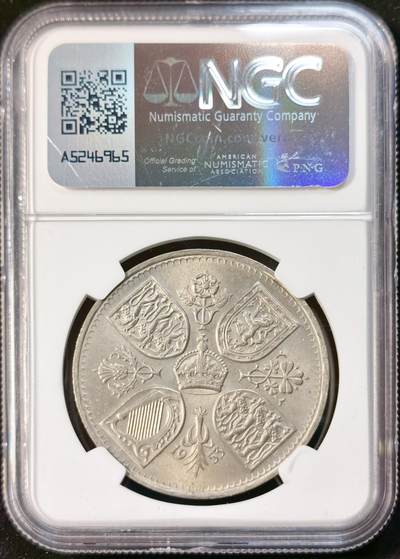 甄臻铺-世界币章拍卖（第33期），送拍享返佣金等优惠多多 NGC-MS65 1953年英国伊丽莎白登基纪念克朗