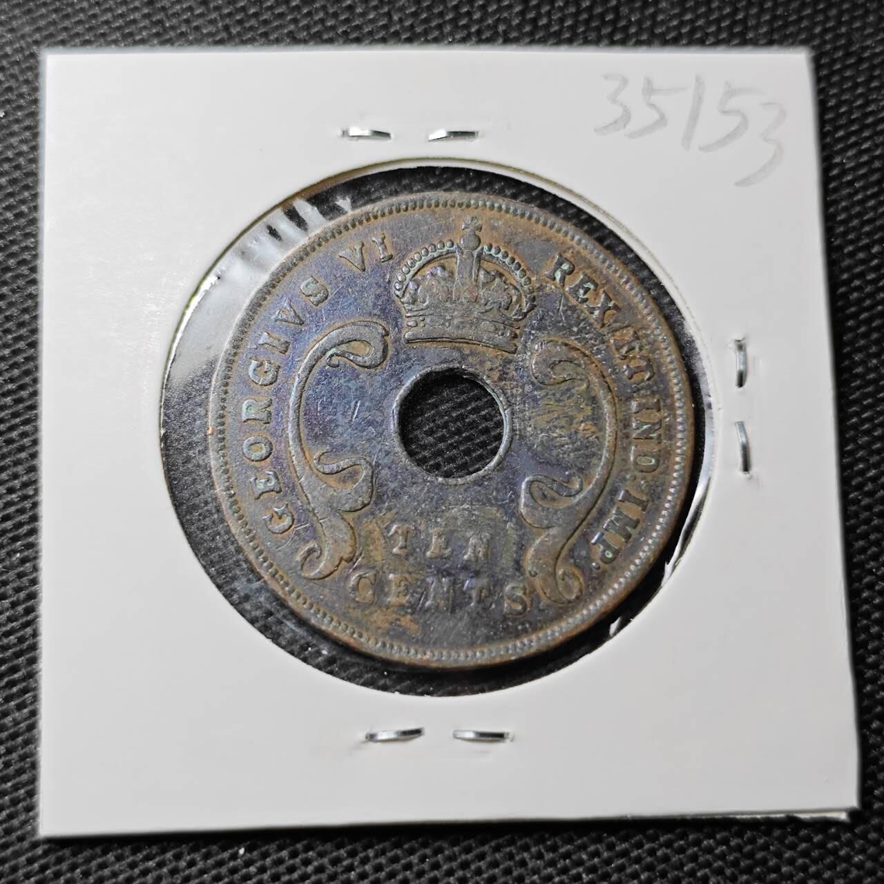 KK钱币收藏小铺 第335场 2月预留时间 周末发货 1942英属东非10分 