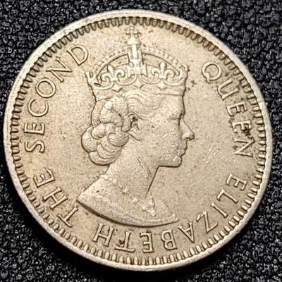 泉币菌-第107场-精品福利场 1961年 马来亚和英属婆罗洲 10分 尖冠女王 铜镍 19.5mm 