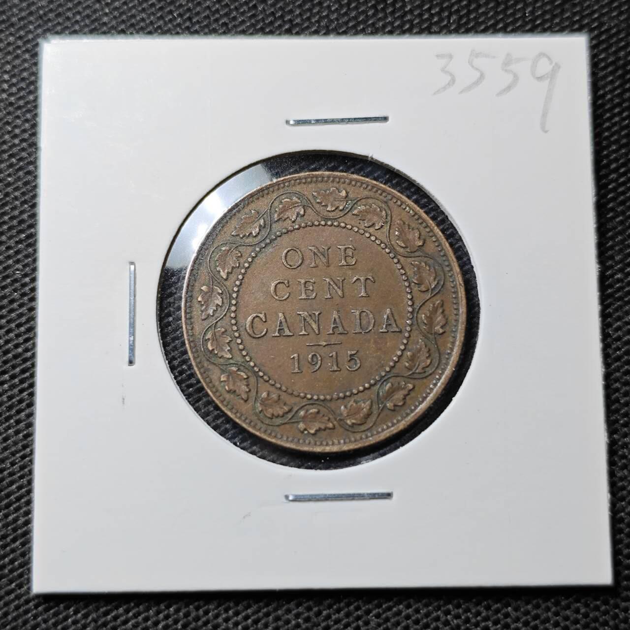 KK钱币收藏小铺 第335场 2月预留时间 周末发货 1915英属加拿大1分铜币 细节不错