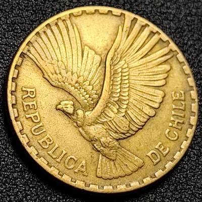 泉币菌-第107场-精品福利场 少见 早期币 智利1966年10分 飞鹰 27.2mm 美洲硬币 