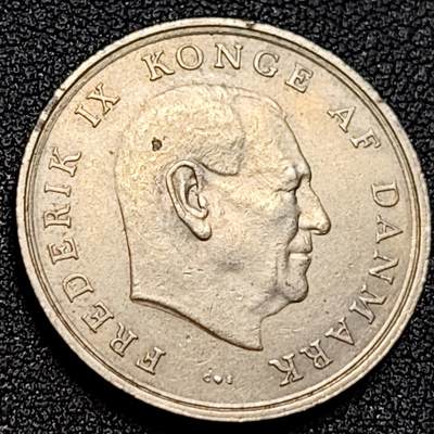 泉币菌-第107场-精品福利场 丹麦1961年1克朗 皇冠 弗雷德里克九世国王 25.5mm 