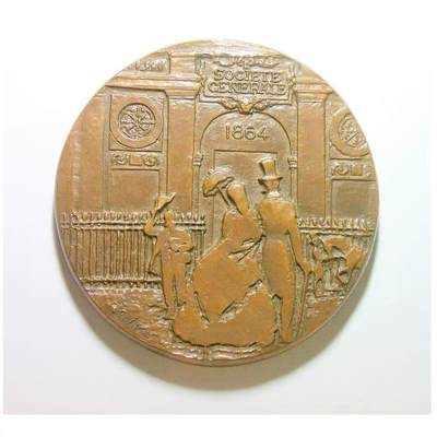 【艺术】法国艺术大章 兴业银行成立百年高浮雕精制超大铜章 68MM 175克 - 【艺术】法国艺术大章 兴业银行成立百年高浮雕精制超大铜章 68MM 175克