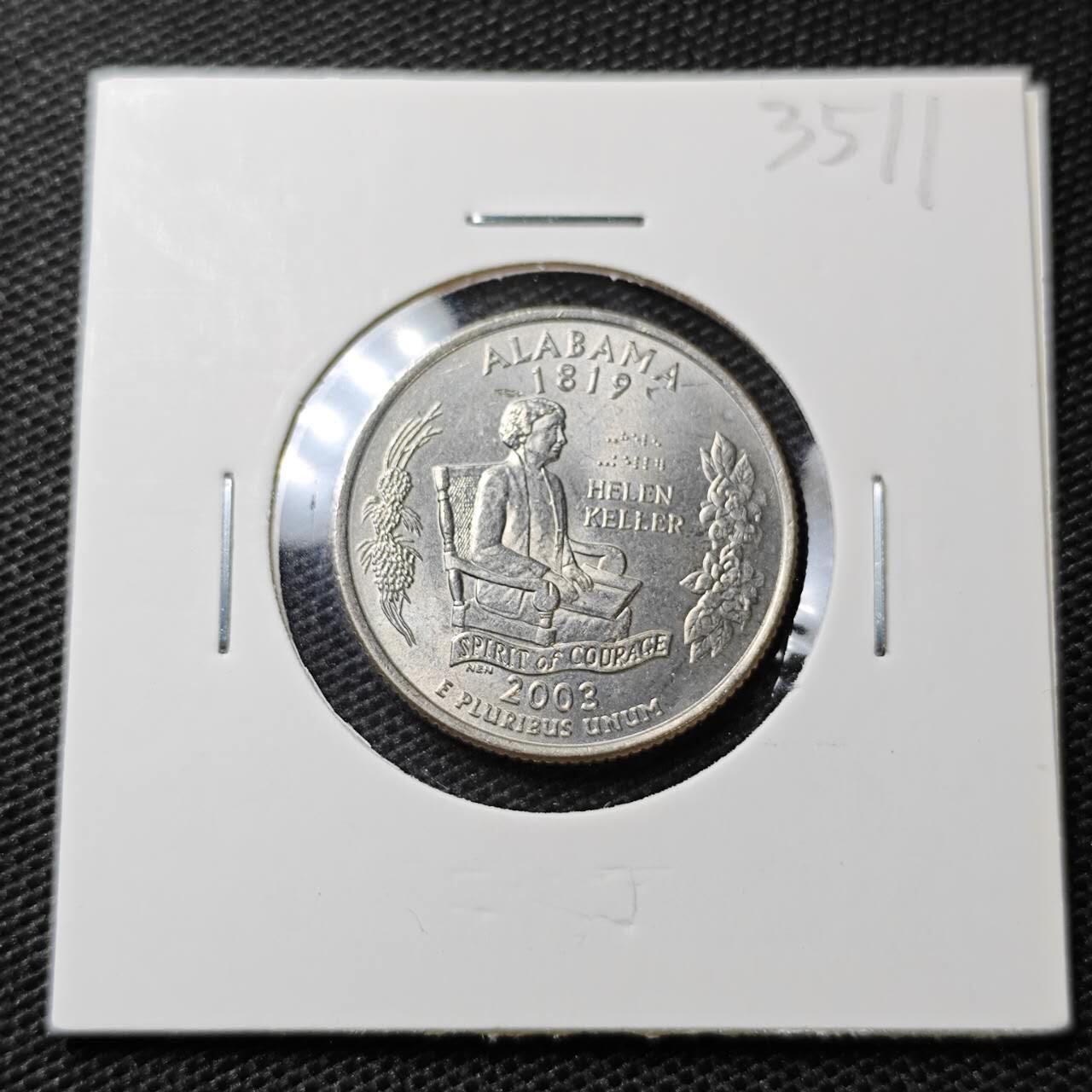 KK钱币收藏小铺 第335场 2月预留时间 周末发货  2003美国25分纪念币