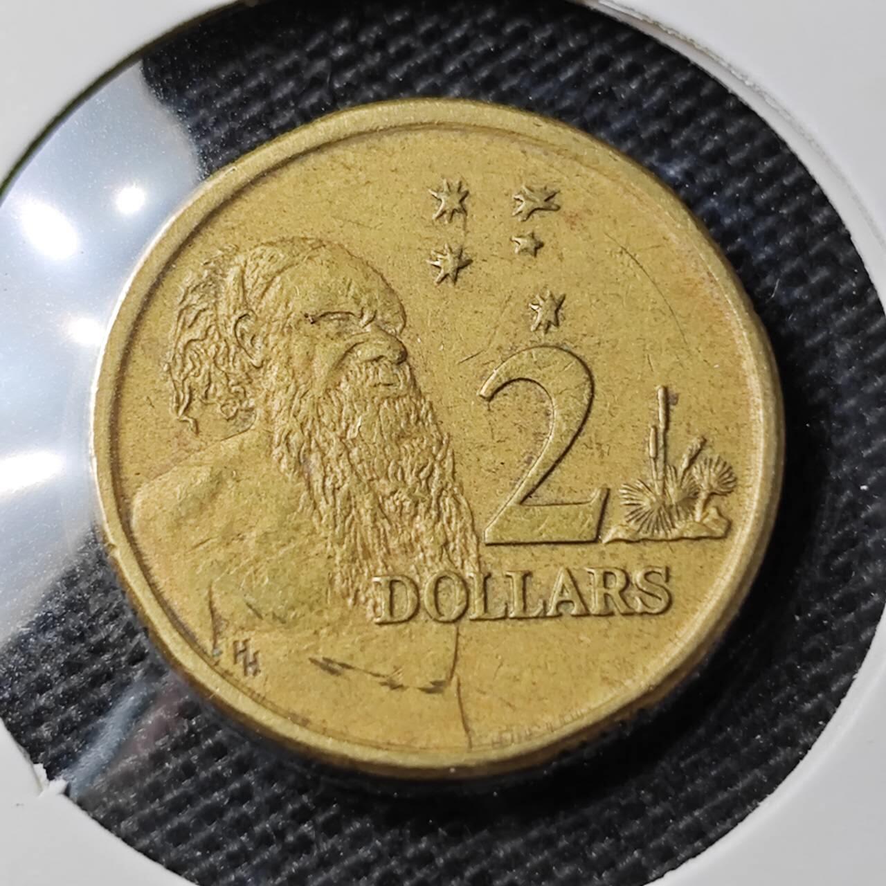 KK钱币收藏小铺 第335场 2月预留时间 周末发货  1988澳大利亚土著人2元