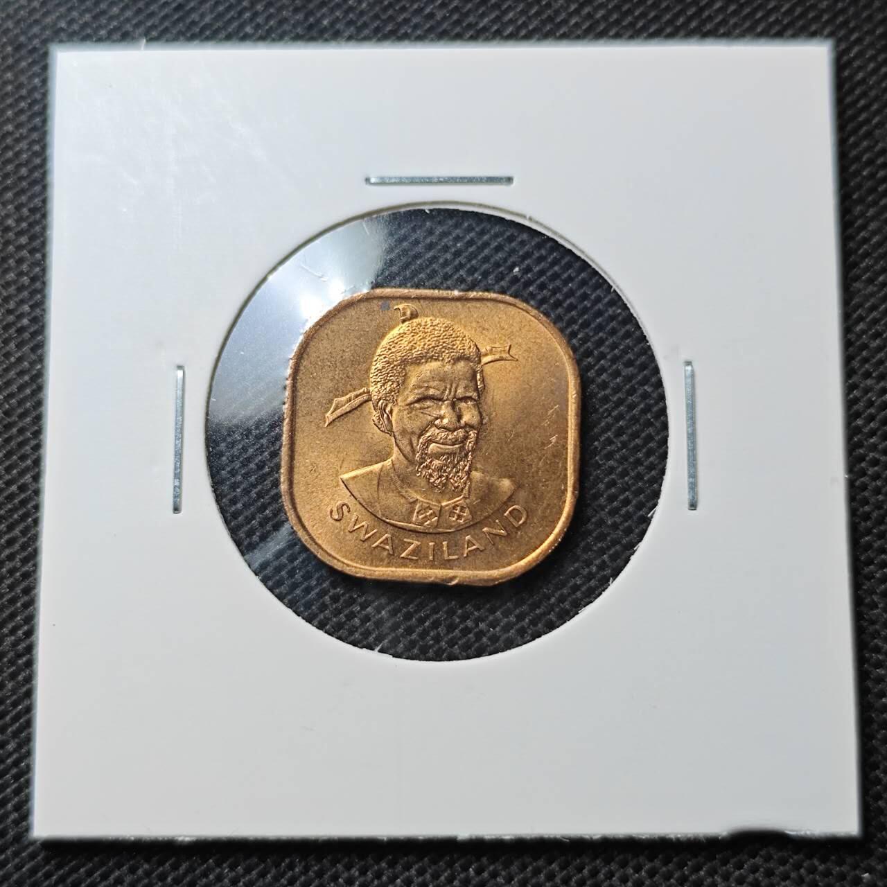 KK钱币收藏小铺 第334期 2月预留时间 周末发货 1975 斯威士兰2分铜币 好品